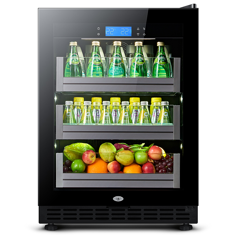 Wine Beer Mini Fridge - ตู้แช่เครื่องดื่มและตู้เย็นขนาดเล็ก 118 ลิตร พร้อมประตูกระจก สำหรับโซดา เบียร์