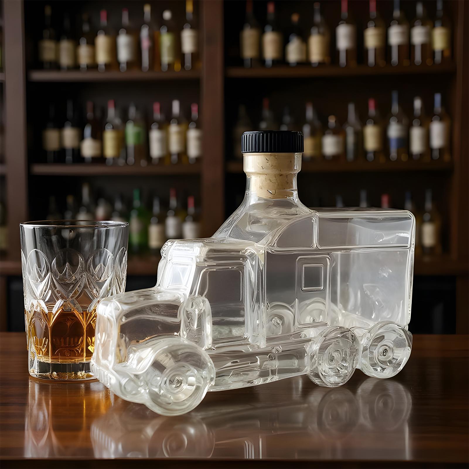 Wine Beer Truck - รถแก้วขวดไวน์ครึ่งรถบรรทุกขวดเหล้าวิสกี้ 375ml ตกแต่งขวดเหล้าที่น่าสนใจสําหรับเหล้าเบียร์แชมเปญ