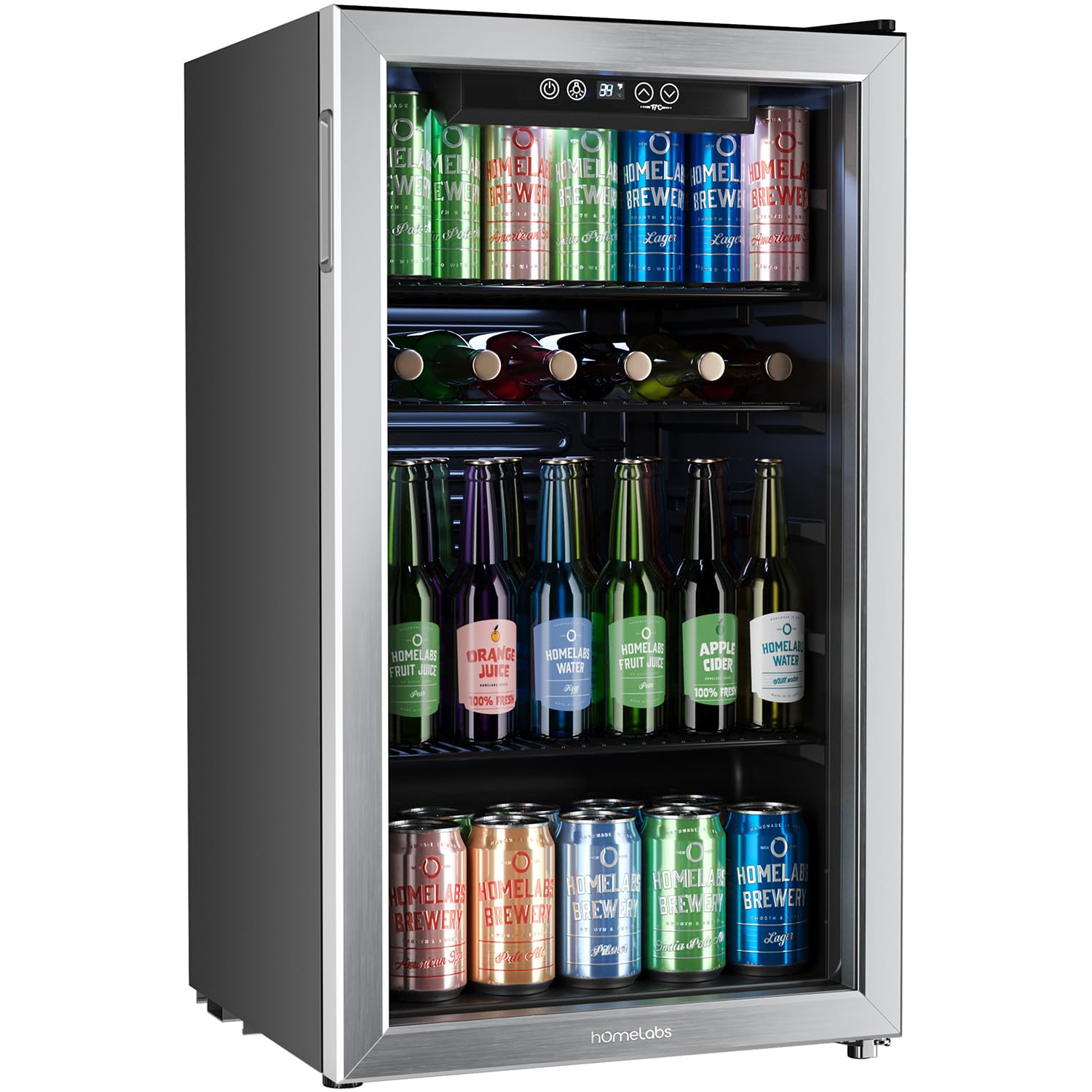 Wine Beer Mini Fridge - ตู้เย็นและตู้แช่เครื่องดื่ม ความจุ 120 กระป๋อง 3.2 คิวบิกฟุต