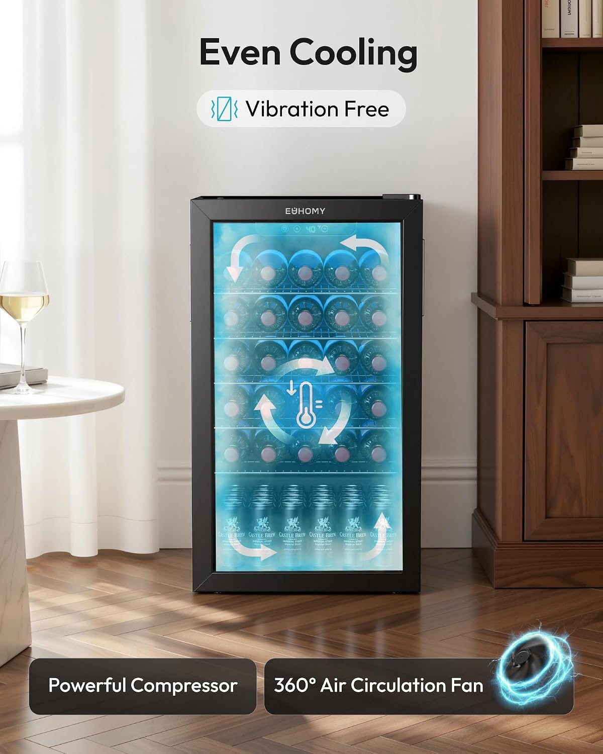 ตู้แช่เครื่องดื่ม 125 กระป๋อง  - Wine Beer Mini Fridge บทวิจารณ์และราคา