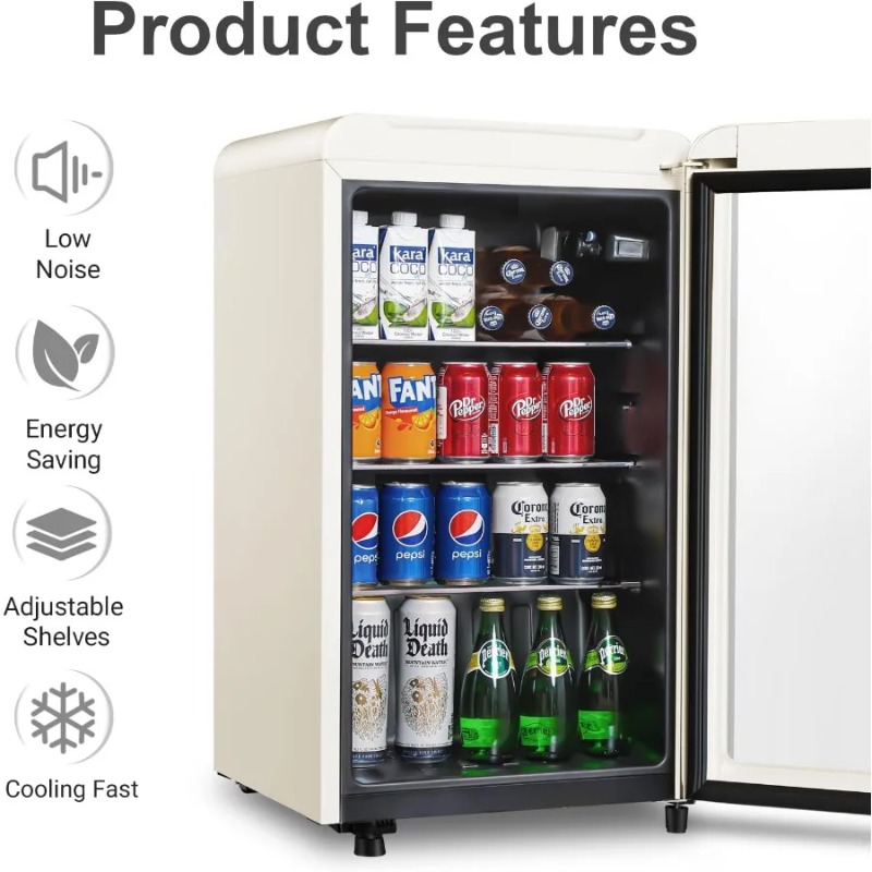 ตู้เย็นเครื่องดื่มสไตล์เรโทร ข - Wine Beer Mini Fridge บทวิจารณ์และราคา