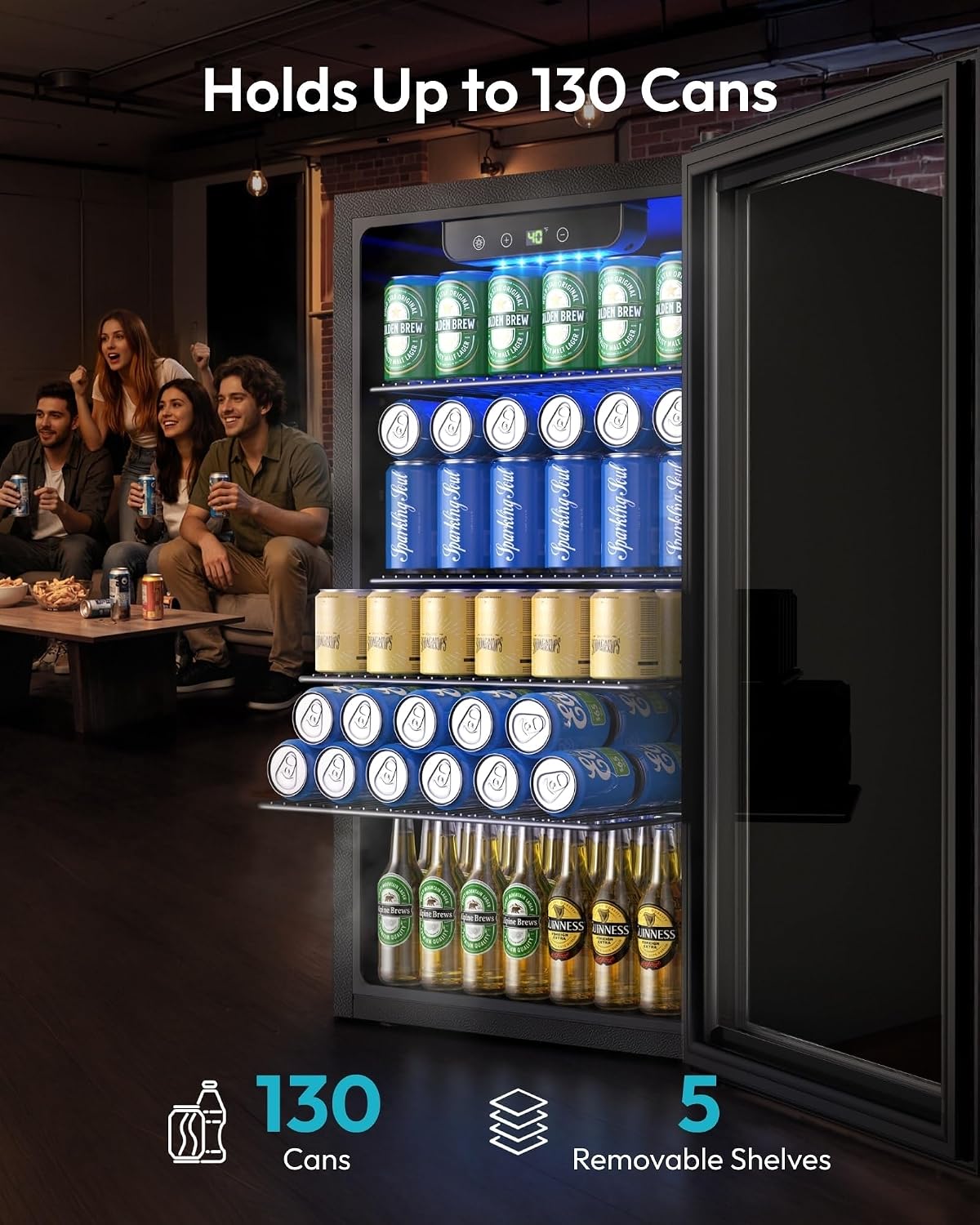 ตู้เย็นขนาดเล็ก 130 กระป๋อง ตู - Wine Beer Mini Fridge บทวิจารณ์และราคา