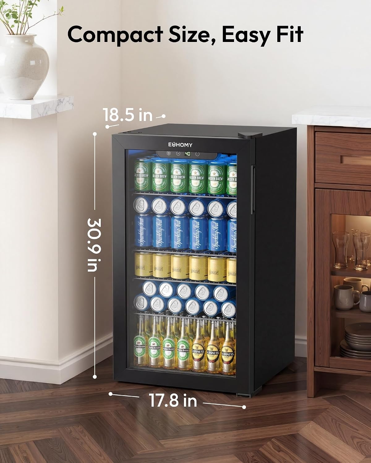 ตู้เย็นขนาดเล็ก 130 กระป๋อง ตู - Wine Beer Mini Fridge บทวิจารณ์และราคา
