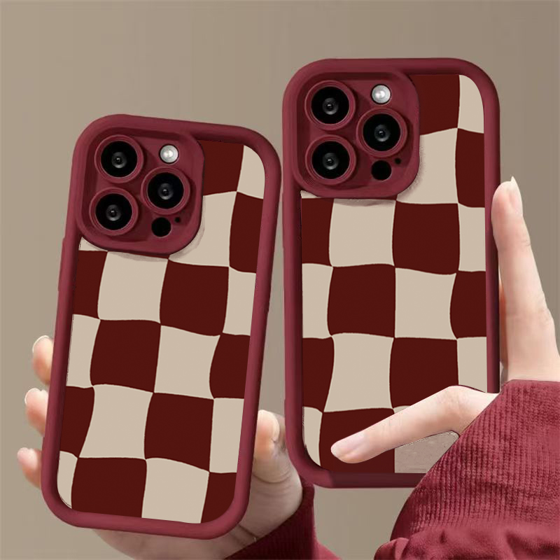 เคสโทรศัพท์ลายตารางสีแดงไวน์สำ - Wine & Beer Shop Photos บทวิจารณ์และราคา