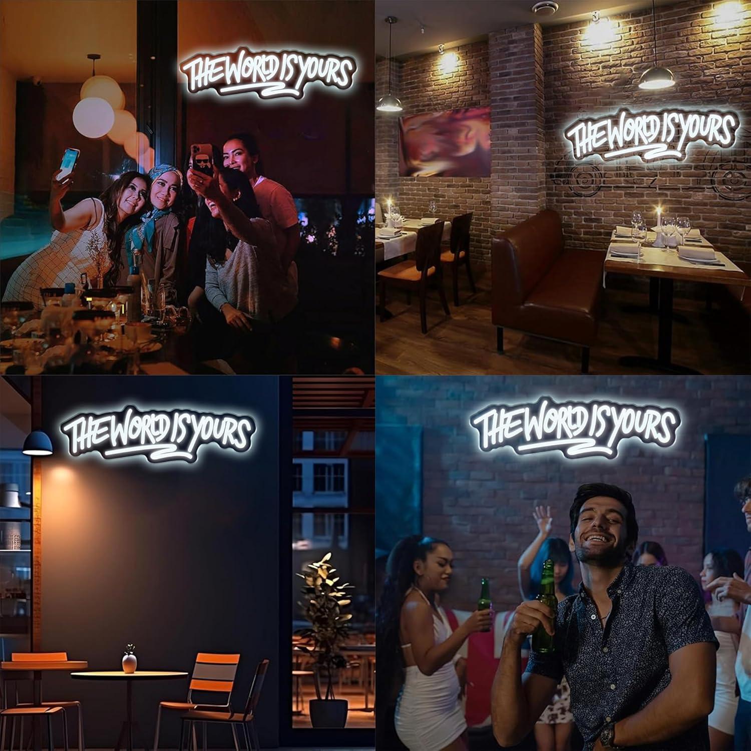 ป้ายไฟนีออน The World is Yours - Beer & Wine Jockey Plaza Shopping บทวิจารณ์และราคา