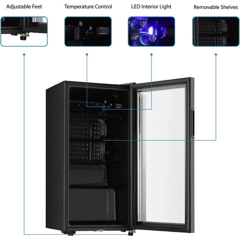 ตู้เย็นเครื่องดื่ม, ตู้เย็นขนา - Wine Beer Mini Fridge บทวิจารณ์และราคา