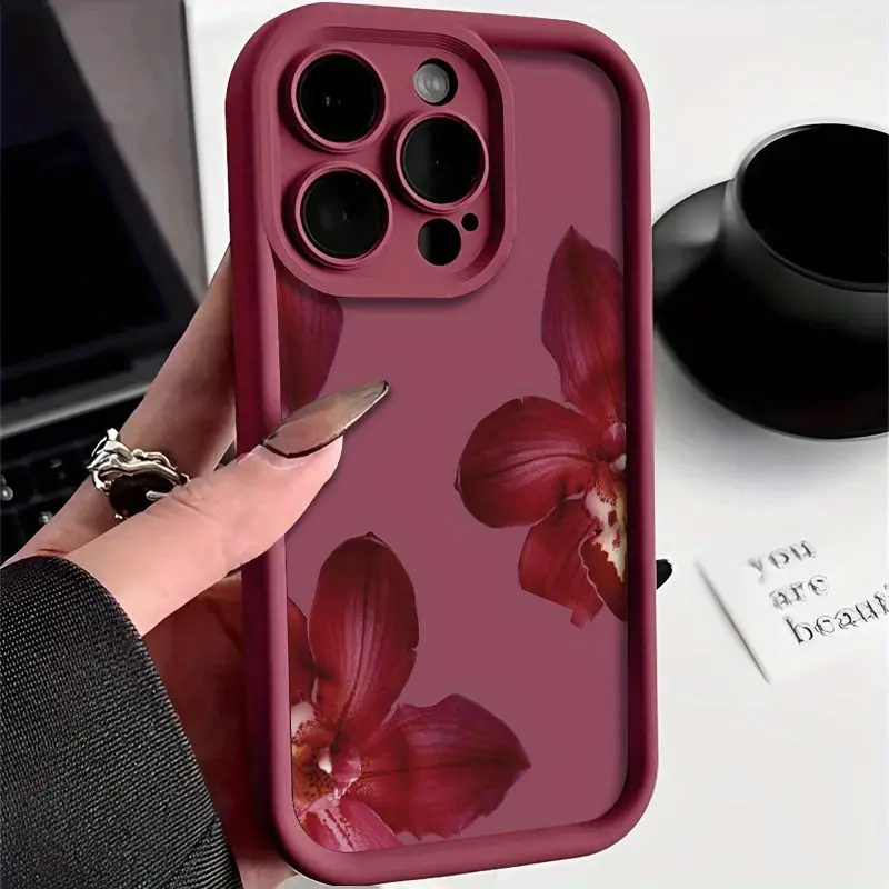 เคสโทรศัพท์ลายดอกกล้วยไม้สีแดง - Wine & Beer Shop Photos บทวิจารณ์และราคา
