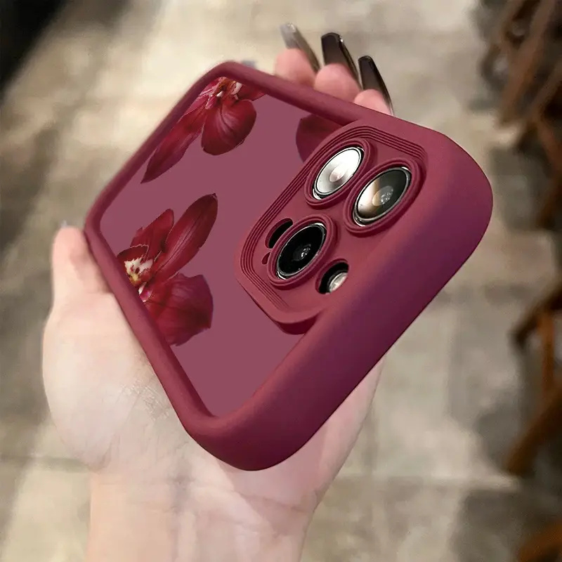 เคสโทรศัพท์ลายดอกกล้วยไม้สีแดง - Wine & Beer Shop Photos บทวิจารณ์และราคา