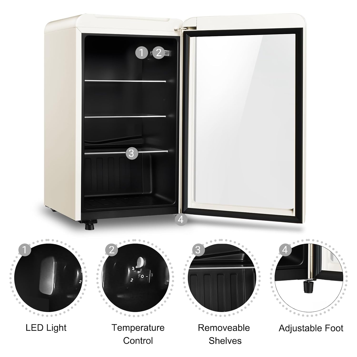 ตู้เย็นเครื่องดื่มสไตล์เรโทร ข - Wine Beer Mini Fridge บทวิจารณ์และราคา