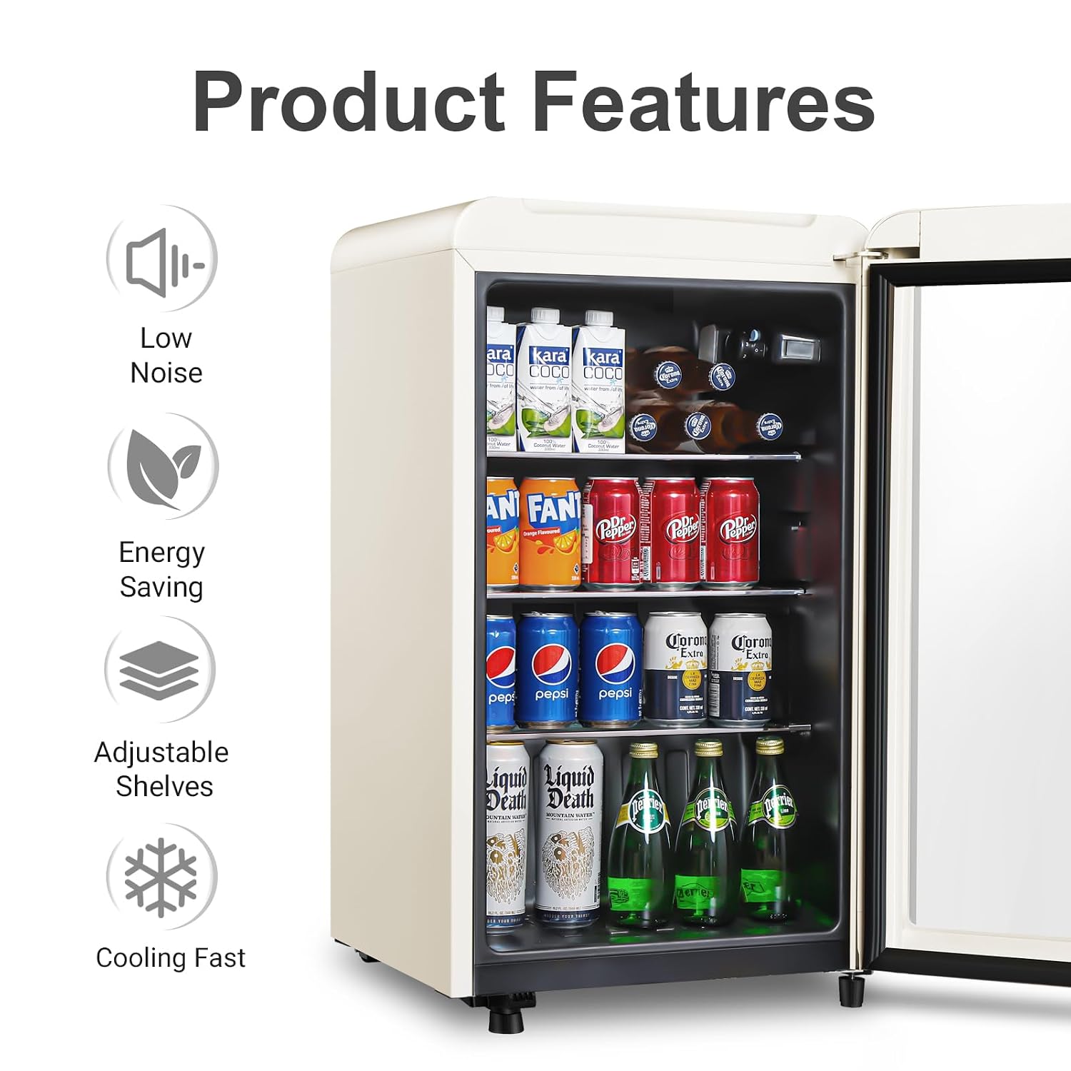 ตู้เย็นเครื่องดื่มสไตล์เรโทร ข - Wine Beer Mini Fridge บทวิจารณ์และราคา