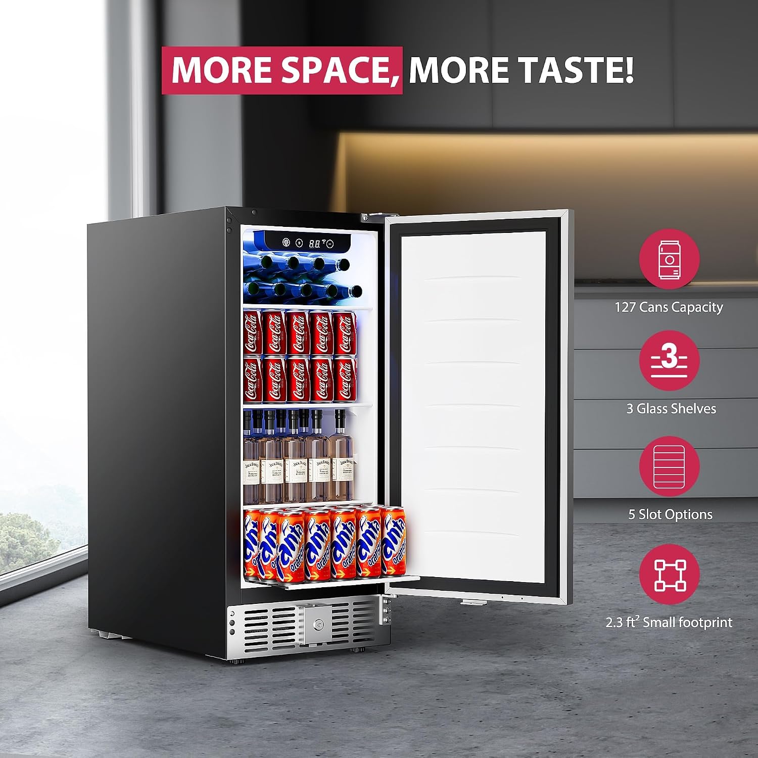 ตู้แช่เครื่องดื่มขนาด 15 นิ้ว  - Wine Beer Mini Fridge บทวิจารณ์และราคา
